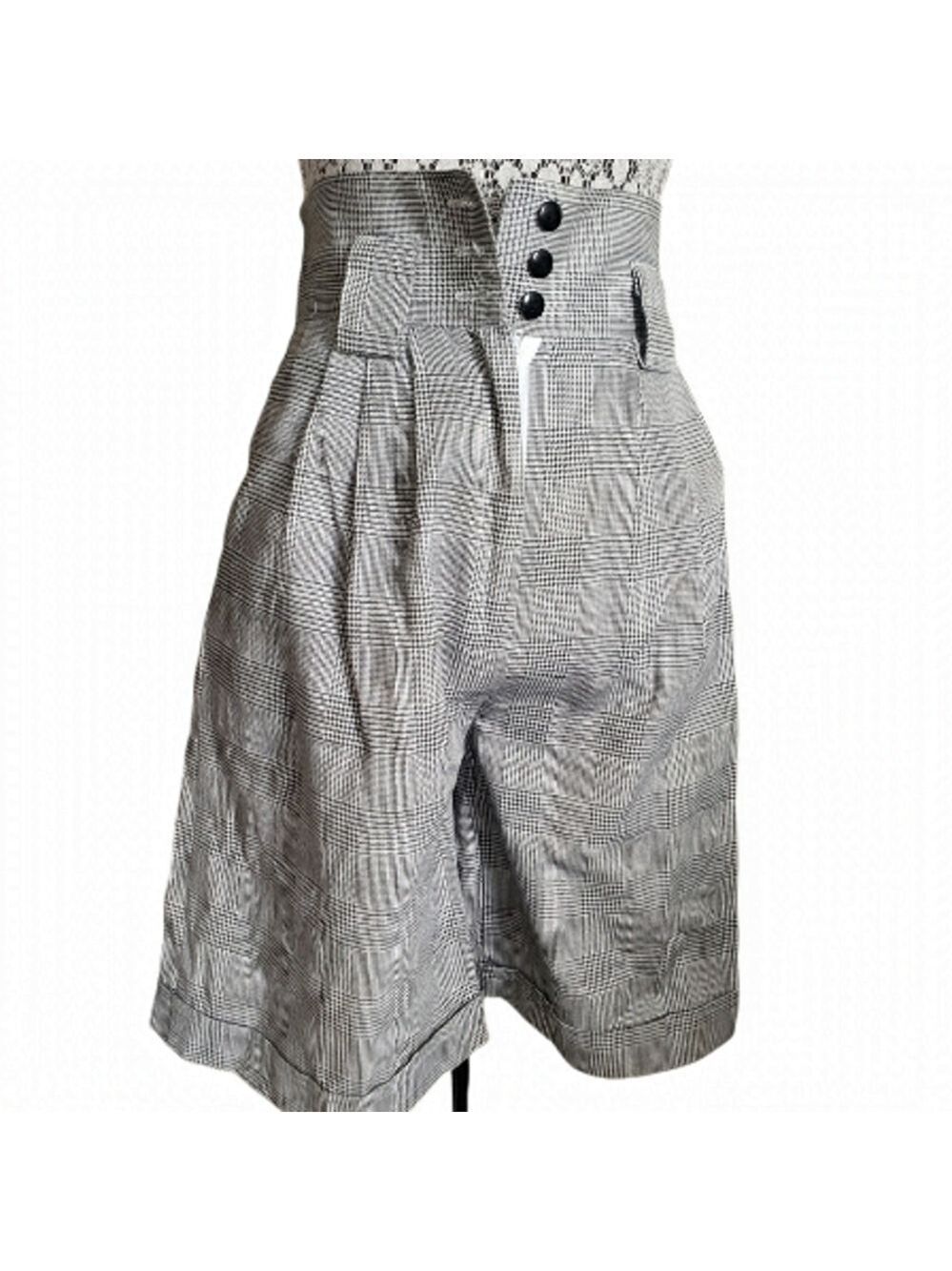 Vintage High Waisted Houndstooth Shorts